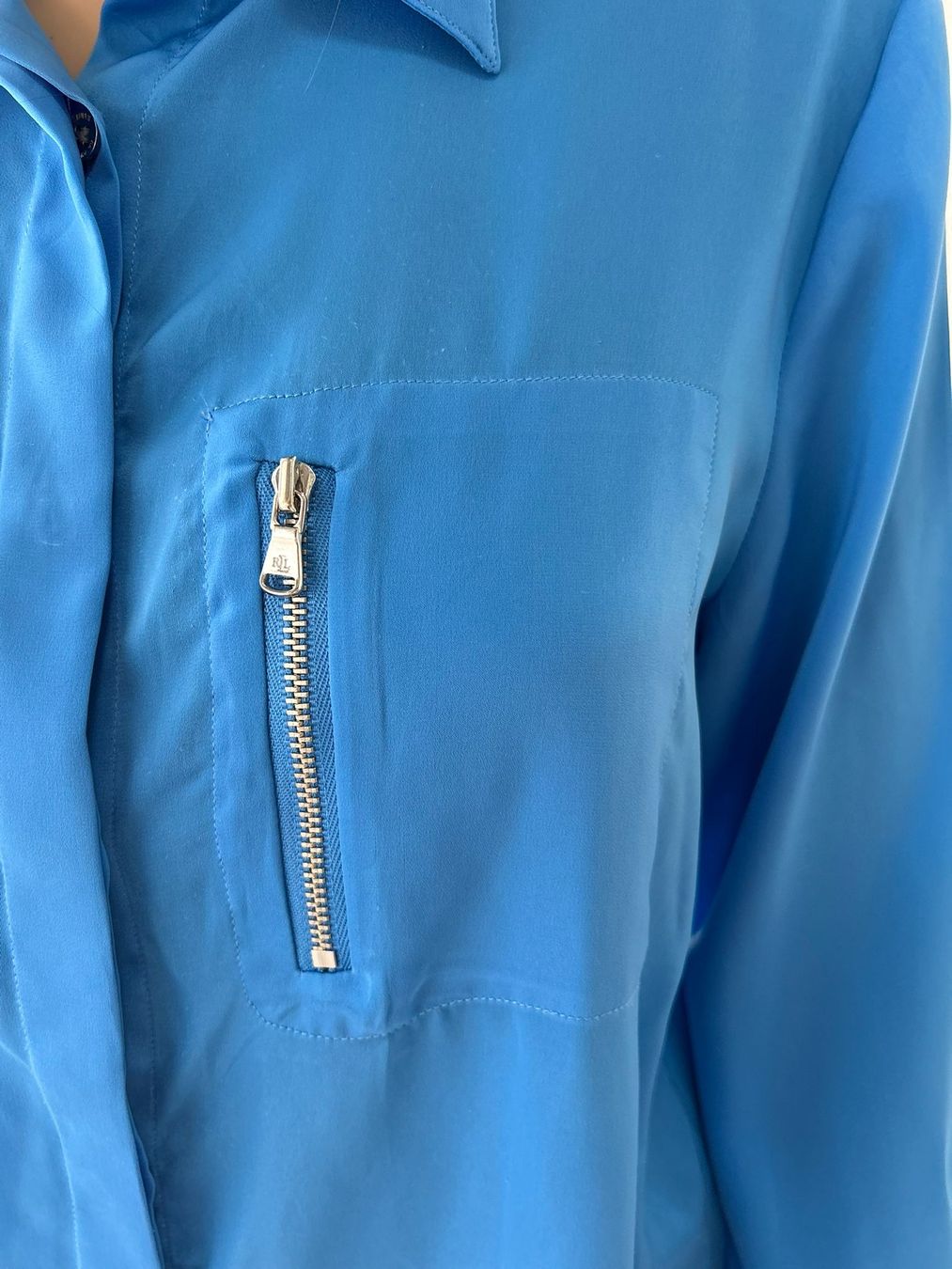 Ralph Lauren Camicette: Ralph Lauren Blue Blouse, M, Long Sleeve - Spring Essential – Usato da Kilchberg ZH venduto da Thrift_Shop 2