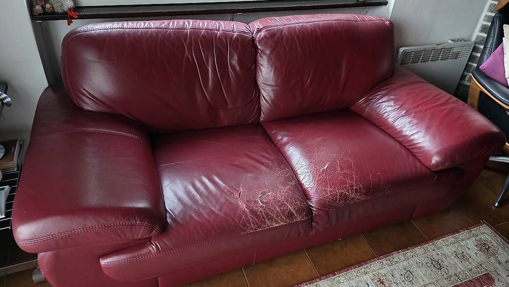Sofas: Divano 2 posti in pelle bordeaux – Gebraucht aus Zürich von zonalba 2
