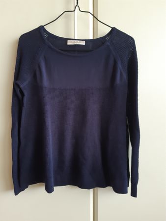 STEFANEL - Pull mi saison bleu marin TXS