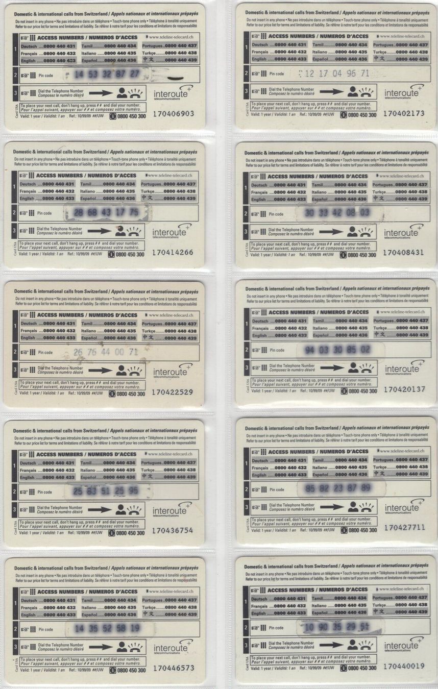 Schede telefoniche: TELELINE Die Post Prepaidkarten - Trachten – Usato da Eglisau venduto da Chperfins 1