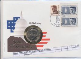 1983 USA,  Münzbrief, 20. Todestag John F. Kennedy