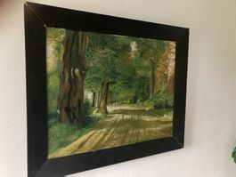 Tableau ancien huile sur toile signé, daté