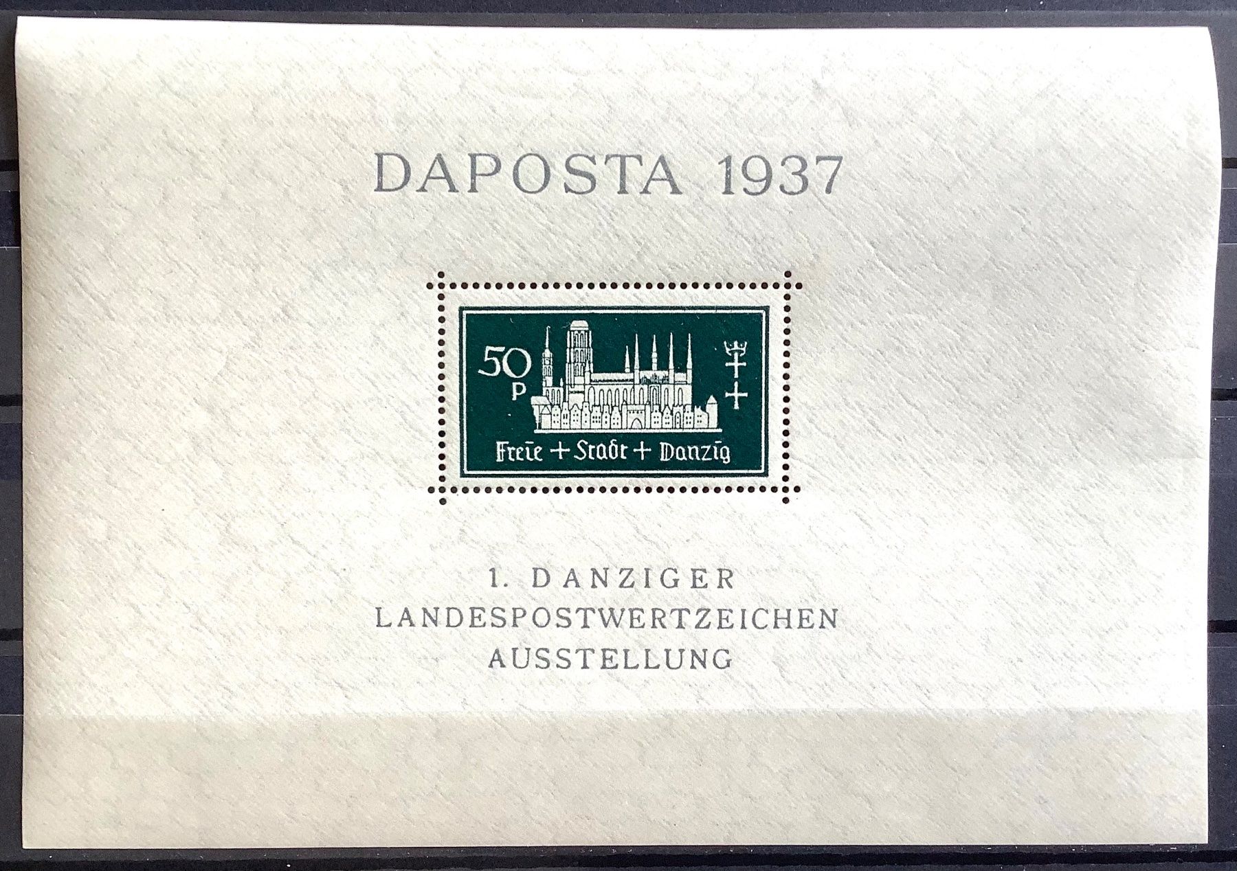 Alle Briefmarken: 1937 Frei Stadt Danzig - Daposta Block 1 Postfrisch ** – Neu (gemäss Beschreibung) aus Liestal von Skunk02