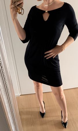 Marc Cain Kleid schwarz Ausschnitt N3 38 M Business chic 