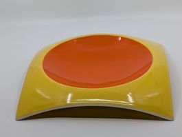 Grosse knallige Schale, Keramik, Steingut Mid Century ?