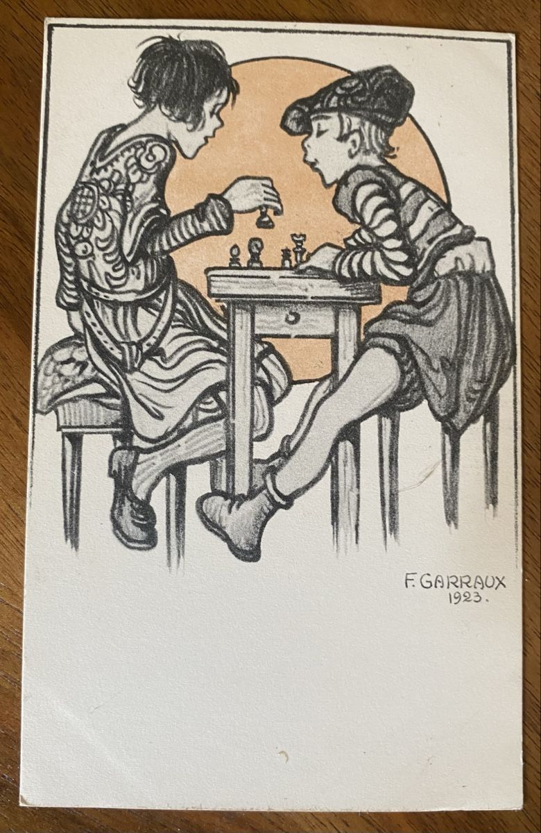 Cartes postales: Joueurs d’échecs. Florentin Garraux.Cartes Postales. – D'occasion à Biel/Bienne par sol_7wtq 2