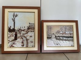 Quadri ad olio tema neve