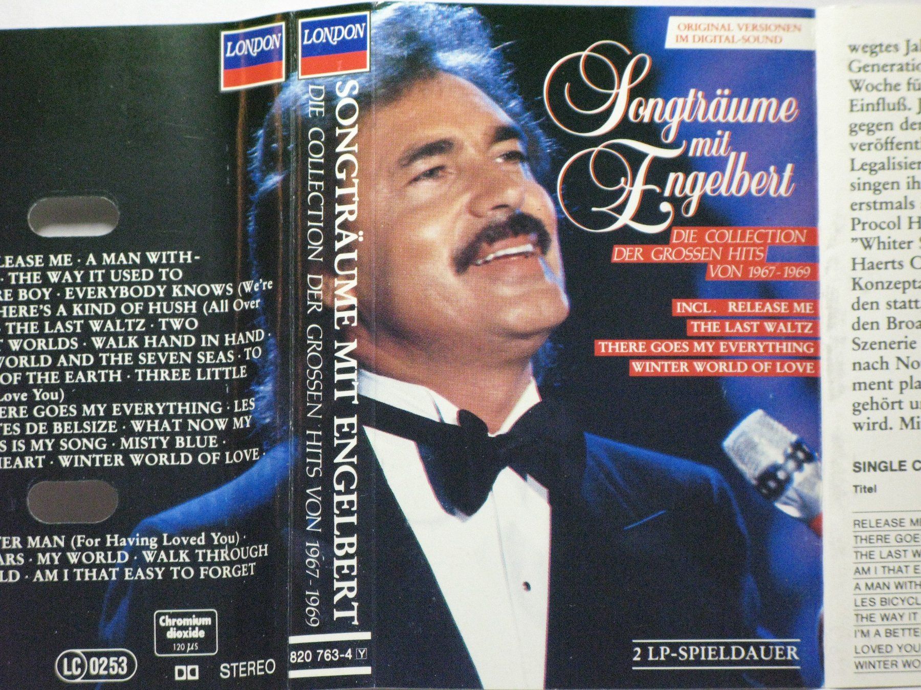 Musicassette: ENGELBERT * Songträume mit Engelbert – Usato da Langnau i. E. venduto da gf2_29jt