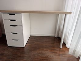 Schreibtisch IKEA weiss Eichennachbildung 120x60 cm