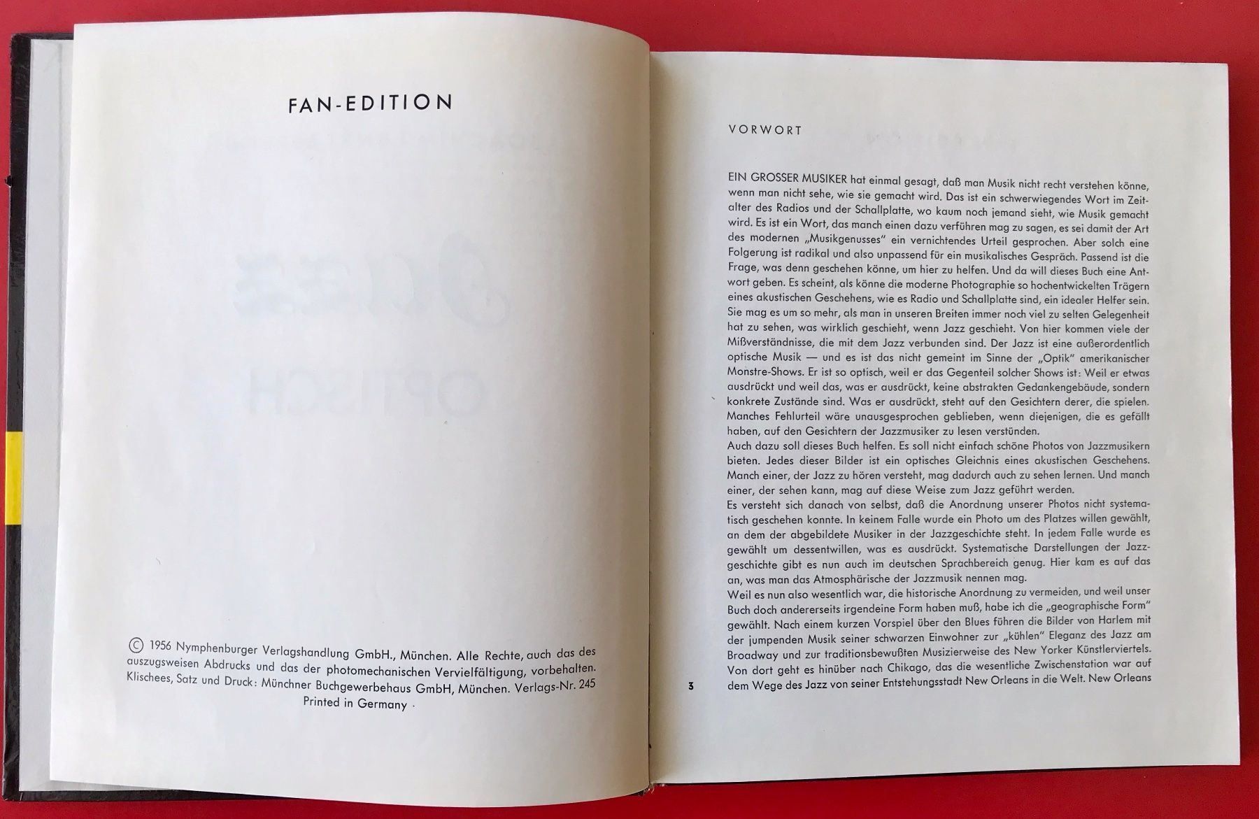 Bücher: JAZZ OPTISCH Fan Edition E.A.1956 – Gebraucht aus Zürich von EYEBOOKS 2