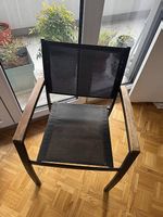 Lot de 2 chaises dextérieur design métal & bois