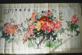 Original-Chinesische Blumenmalerei "Reichtum und Ehre"