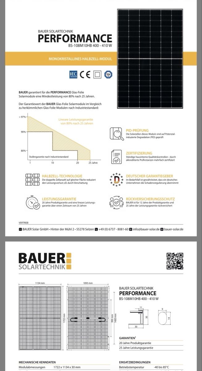 Bauer Dispositivi a energia solare: .: Bauer Solarpanel BS-405 - neue Module :. – Nuovo e nell'imballaggio originale da Bern venduto da creativyves 2
