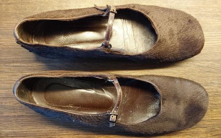 Ballerinas Mary Jane braun mit Fell 37