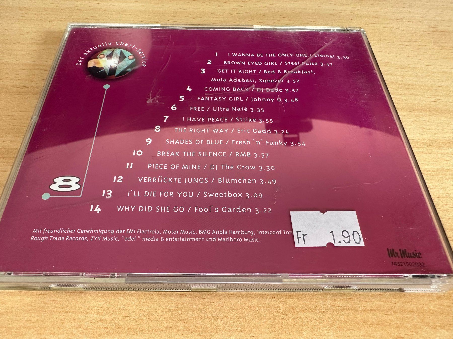 CD: Various – Chart Hits Vol. 8. 1997 – Usato da Rikon im Tösstal venduto da Alpenmutz 1