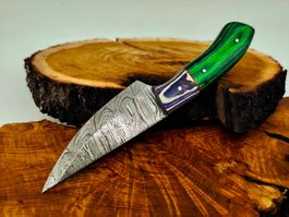 Geprüft! 1A Knife Faltenstahl DAMASCUS Damast Jagd Messer