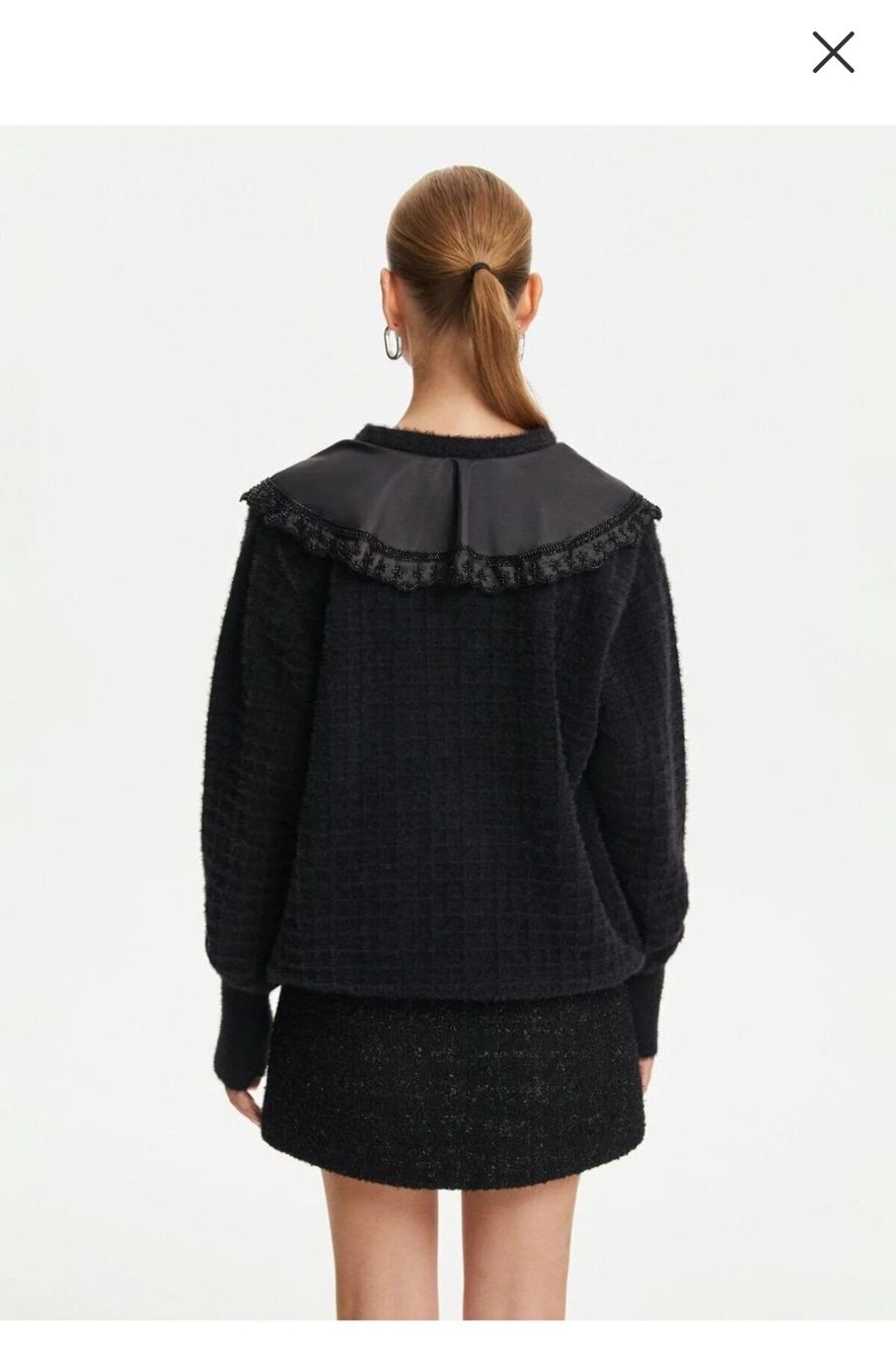 Maglioni & Felpe: Schwarzer Strickpullover mit wunderschönem spezial Kragen – Nuovo (secondo la descrizione) da Ebikon venduto da zrg_vv7h 2
