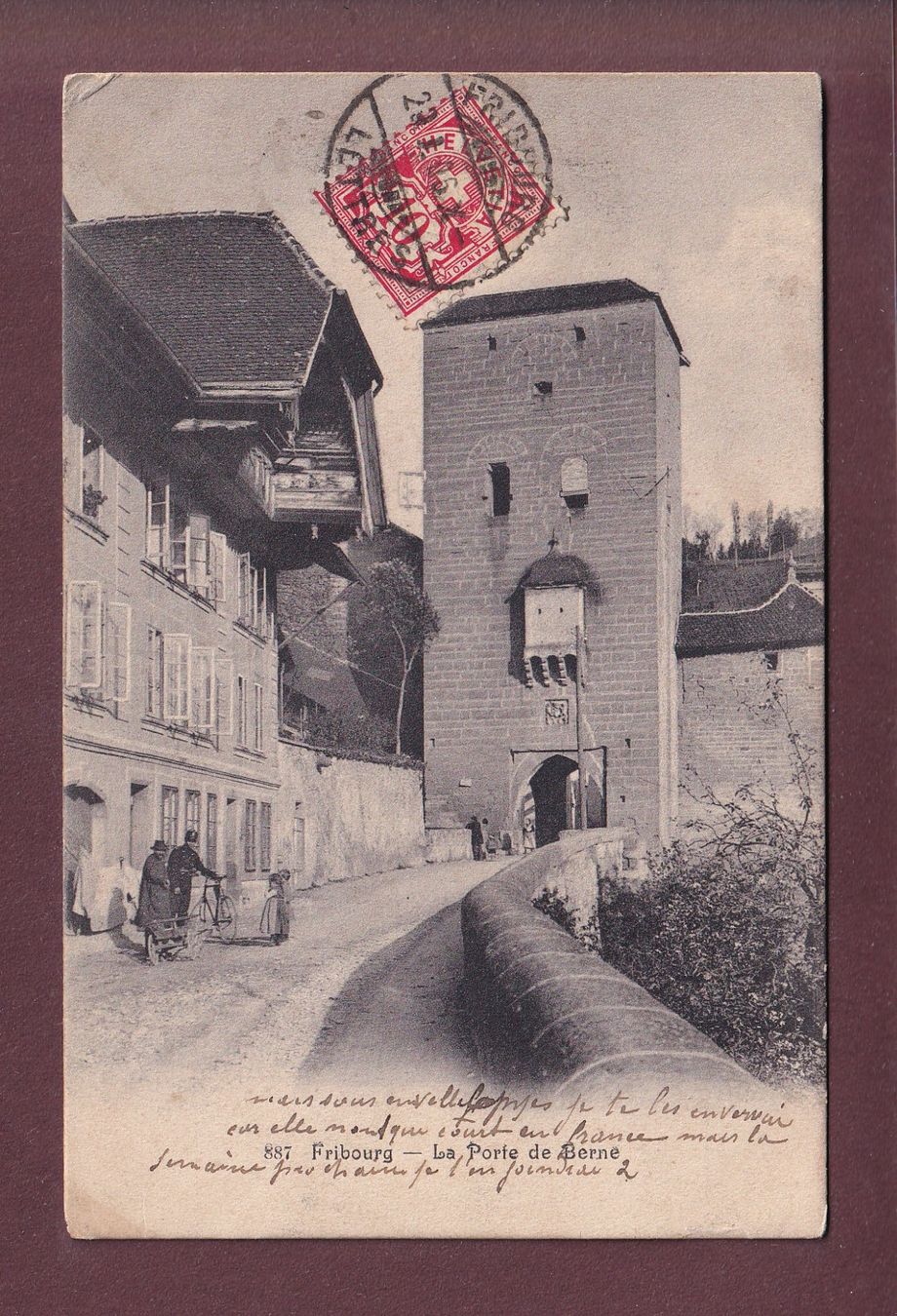 Ansichtskarten: FRIBOURG - Porte de Berne - 1906 – Gebraucht aus Pully von nicecards