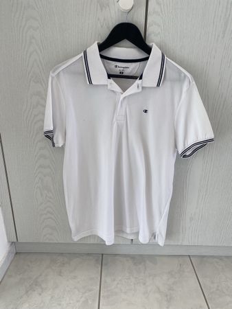 Champion Poloshirt weiss Easy Fit Gr. M Sommer