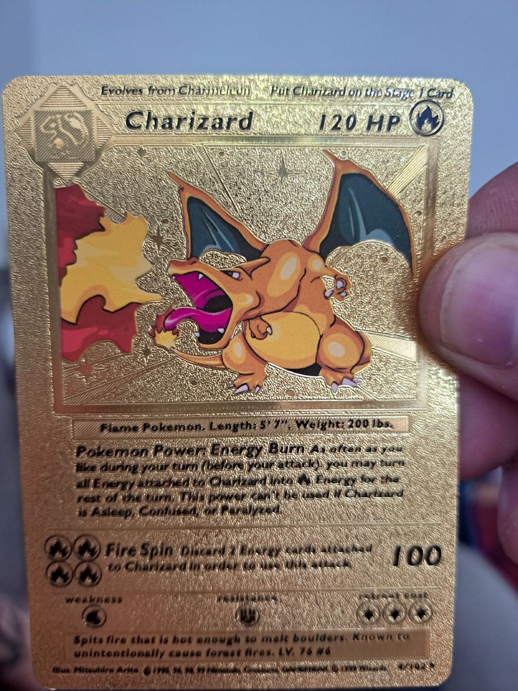 Cartoline: charizard gold foil fan art. – Usato da Adliswil venduto da danfarrar