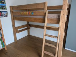 Hiltex Kinder Mittelhochbett, Leiter und Matratze inklusive