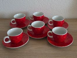 6er-Set Bellincasa Espressotassen mit Untertellern