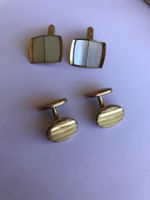 2 paires de vintage boutons de manchette plaqué or 