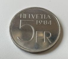 Commemorative Swiss Coin 5 Francs 1984