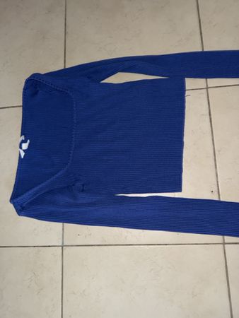 Damen Langarmshirt blau gerippt gebraucht