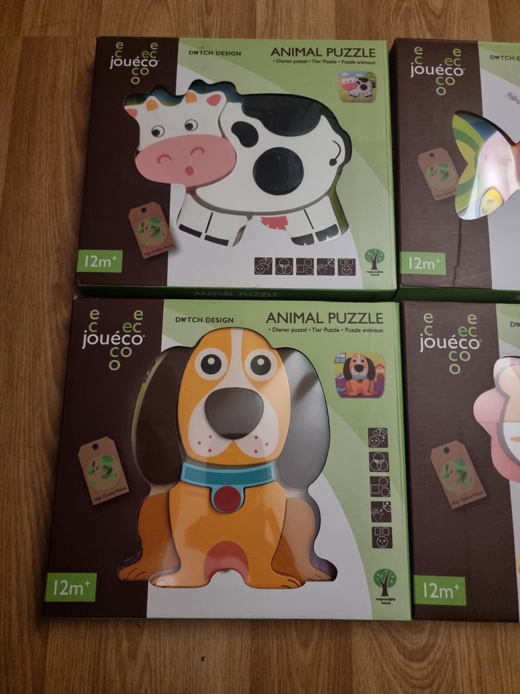 Puzzles: Joueco Tier Puzzle Set 4 Sets neuwertig – D'occasion à Rodersdorf par Petzo 1