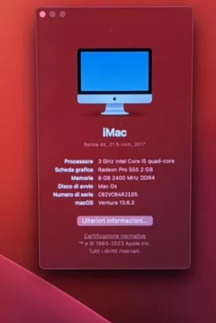 Apple PC: iMac 2017 / 2TB SSD /8 GB ram – Usato da S. Vittore venduto da FrancescoM93 2