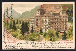 Litho Interlaken, Grand Hotel u. Beau-Ri