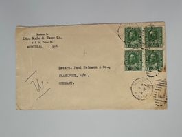 Historischer Briefumschlag Kanada 1928 mit Briefmarke