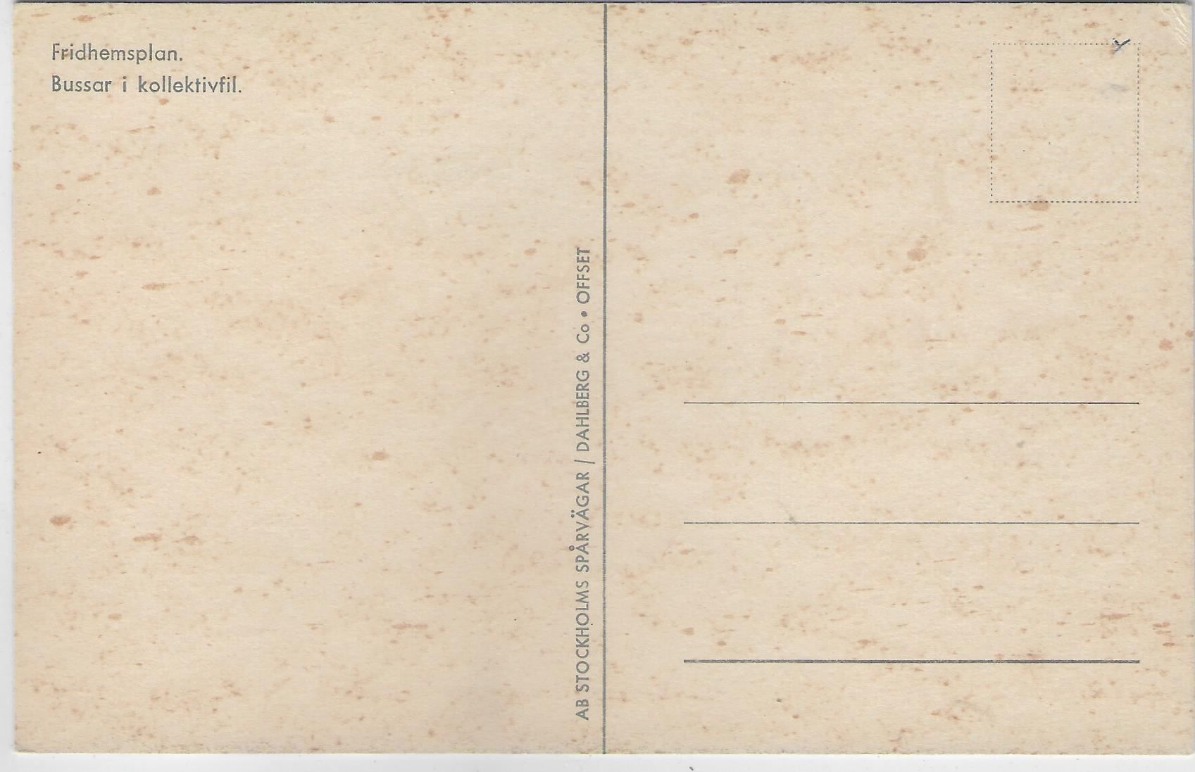 Cartoline postali: Schweden - Friedhemsplan - Omnibus Tram – Usato da Ettingen venduto da Kartenplanet 1