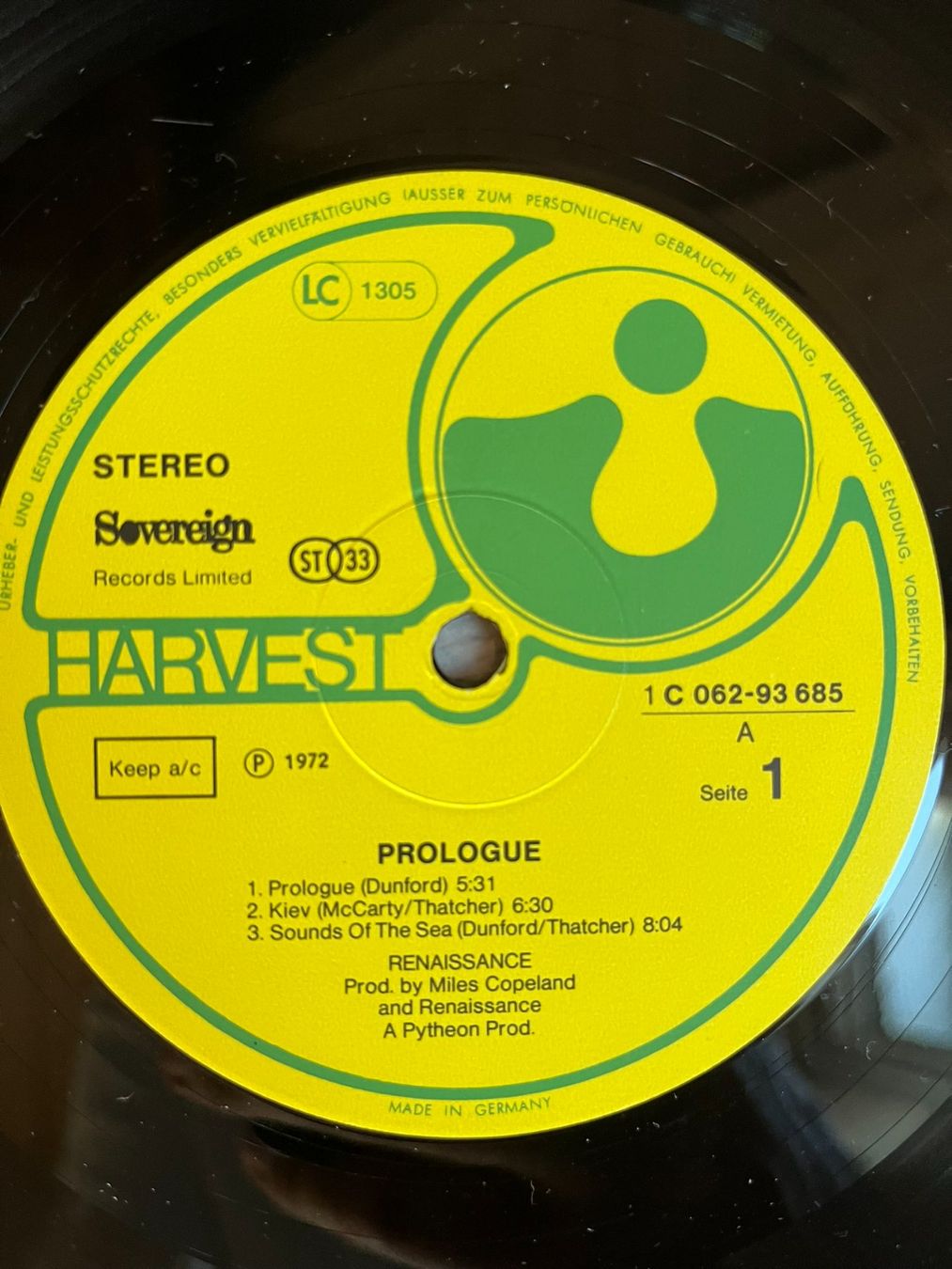 Dischi in vinile: Renaissance – Prologue vinyl LP – Usato da Effretikon venduto da ChrisLamberger 5