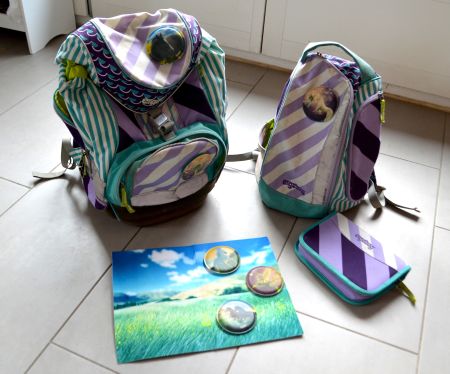 Ergobag Set – Lila/Türkis – inkl. 5 Pferde-Kletties