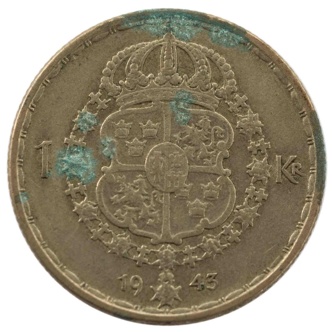 Tutti le monete: Schweden 1 Krone 1943 Silber – Usato da Rotkreuz venduto da Swiss-Coins 1