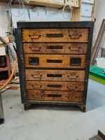 Werkzeug Schubladenschrank Holz Metall Vintage 50er Jahre