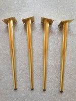4 goldene Möbelbeine / Tischbeine aus Metall – 46 cm