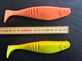 2x Gummiköder Kunstköder Gummifisch | 15 cm | 30 g Neu