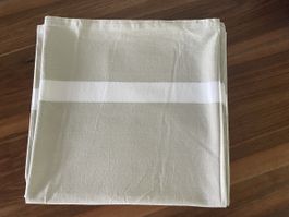 2 Tischdecken beige/weiss ca178 x 178 cm quadratisch