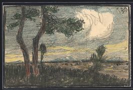 Handgemalt sign. Carl O. Arends: Blick 