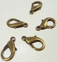 10 Karabiner Verschluss 15x8mm altkupfer