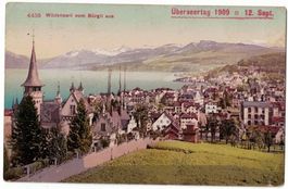 Wädenswil vom Bürgli aus, gelaufen 1909, Überseertag 1909