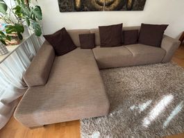 Ecksofa beige/braun 280x190cm inkl. Kissen - guter Zustand