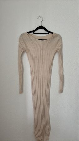 Robe longue en élastique beige matraque YAS