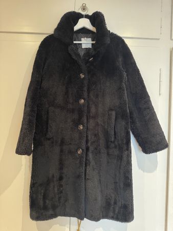 Kuschliger Teddy Mantel Damen Kunstfell schwarz Grösse M 