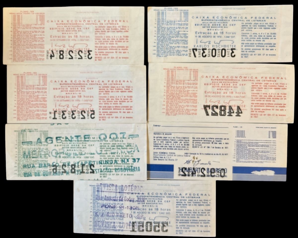 Banknoten: Brasilien 7 Lotterielose – Gebraucht aus Winterthur von Numismatica-Vitu 1