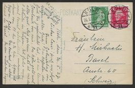 1927 D'Reich 15 Pf Karte Köln - Basel