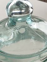 Vintage Bonbonniere/Vorratsglas, Türkis Glas, Top Zustand